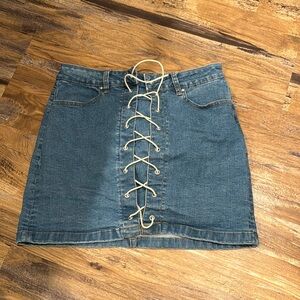PacSun lace up jean skirt